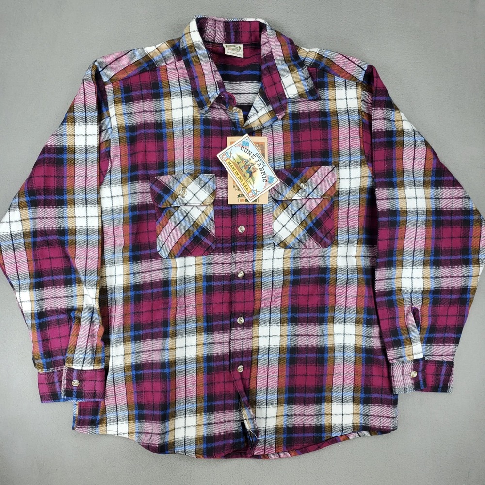 Five Brother Flannel Shirt Mens XL Plaid Brawny Heavyweight USA NEW Cone Fabric